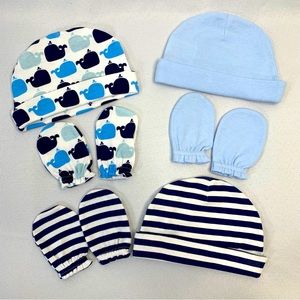 Luvable Friends Small 0-6 month Hat and Mitten Sets. NWOT